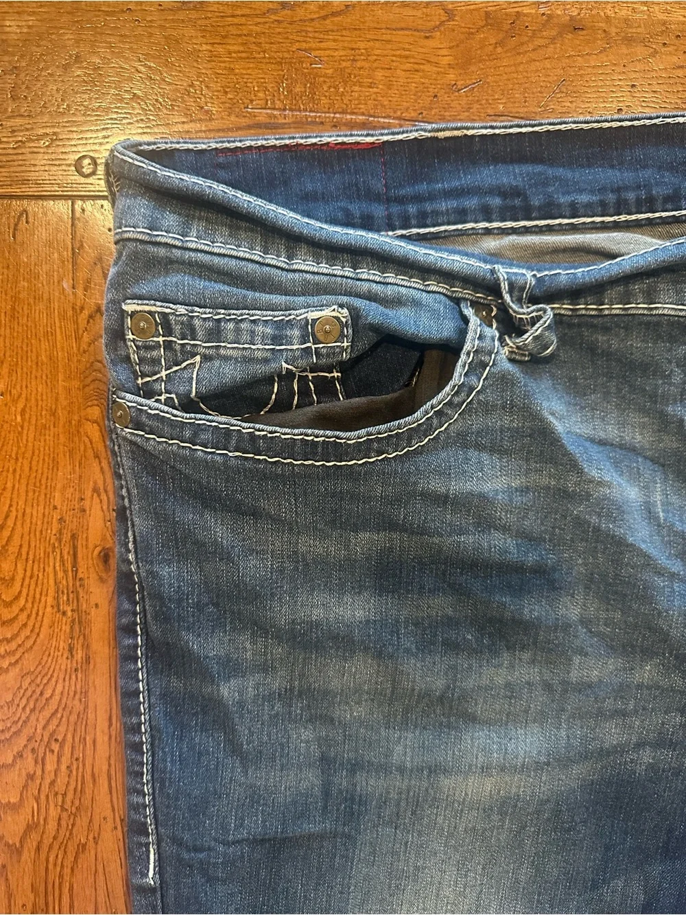 TRUE RELIGION JEANS Mens Ricky Relaxed Straight Fit 46x32